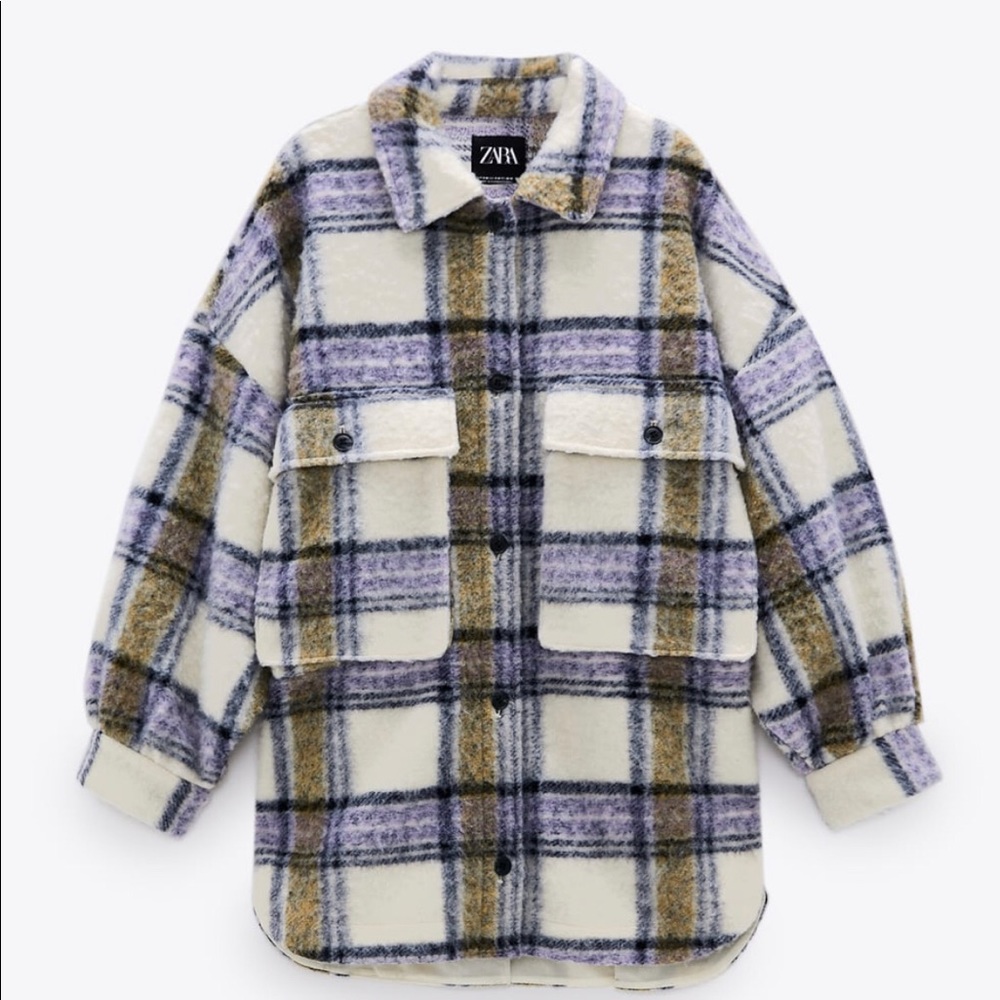 ❌Sold❌NWT ZARA plaid overshirt